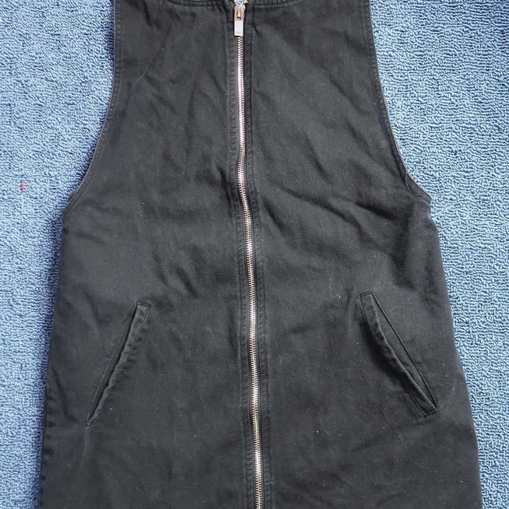 Pocket Front Zip Up Overall Dress